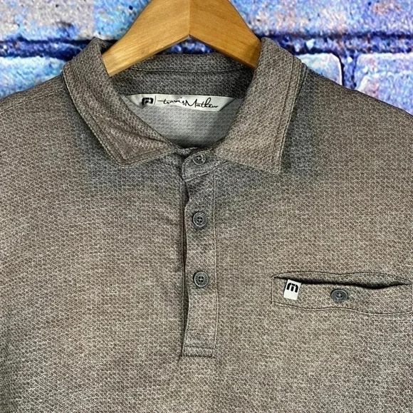 Travis Mathew Gray Polo Shirt Medium - Picture 3 of 7